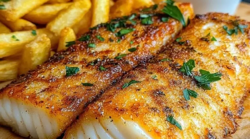 Grilled Fish with Crispy Fries