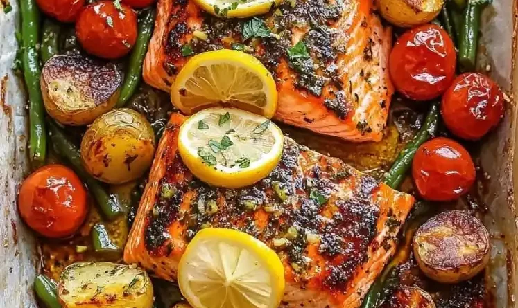 One-Pan Garlic Herb Salmon & Veggies