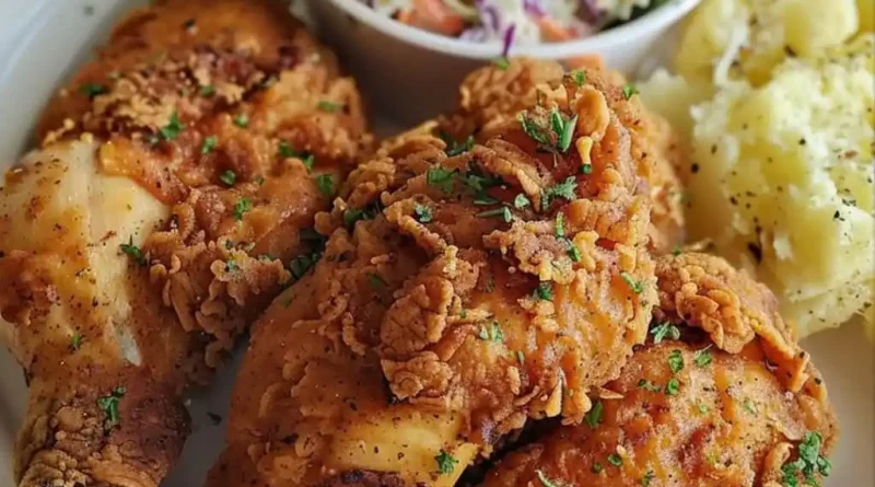 Oven-Fried Chicken with Homemade Coleslaw