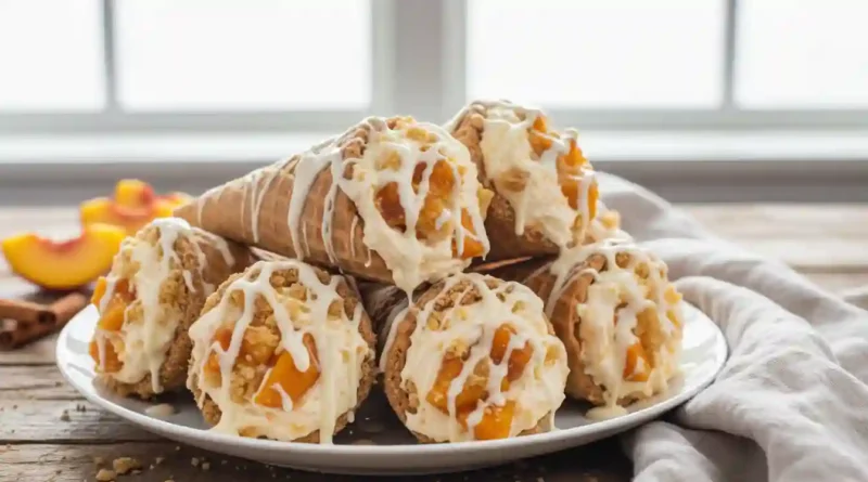 Peach Cobbler Cheesecake Cones