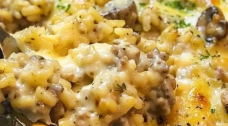 Cheesy Ground Beef and Rice Casserole