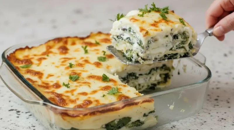 Creamy Spinach & Mushroom Lasagna