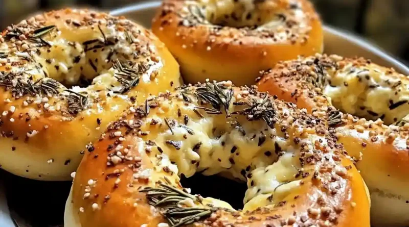 Mozzarella-Stuffed Rosemary Parmesan Soft Pretzels