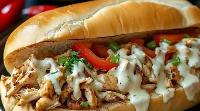 Slow Cooker Chicken Philly Sandwiches +