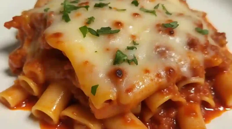 Baked Ziti with Ground Beef and Ricotta