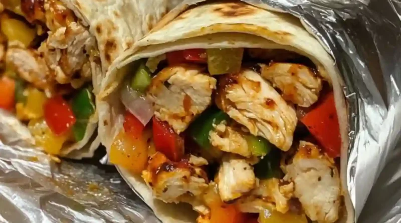 Chicken Bell Pepper Ranch Burritos