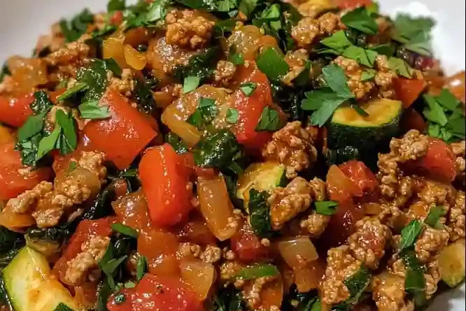 Easy Ground Turkey Vegetable Skillet