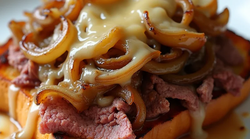 French Onion Beef Toast