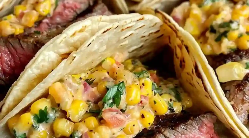 Grilled Steak Elote Tacos