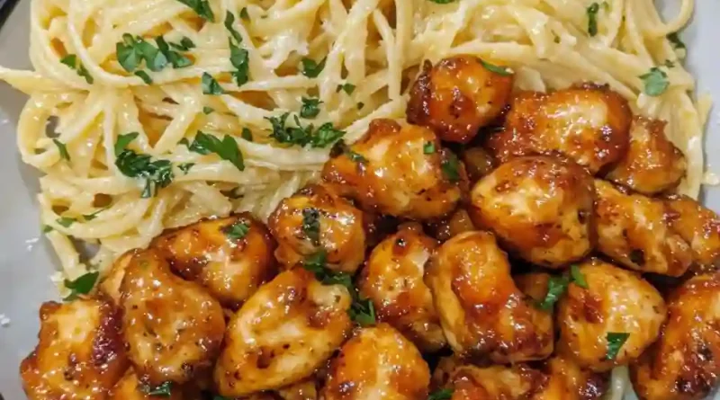 Lemon Garlic Butter Chicken with Parmesan Linguine