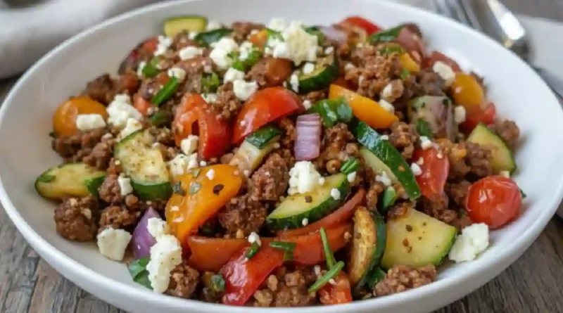 Mediterranean Ground Beef Stir Fry