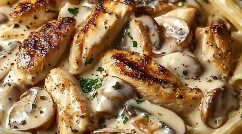 Rich and Creamy Chicken & Mushroom Pasta