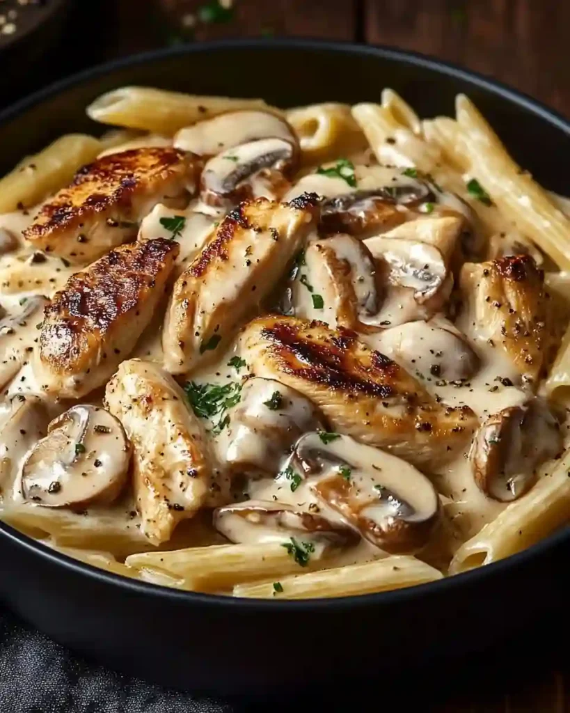 Rich and Creamy Chicken & Mushroom Pasta