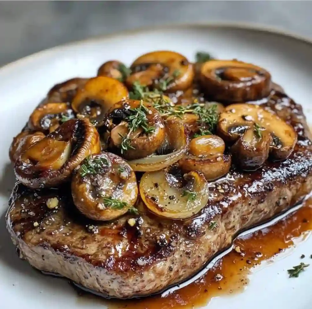 Steak with French Onions & Mushrooms
