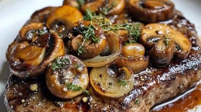 Steak with French Onions & Mushrooms