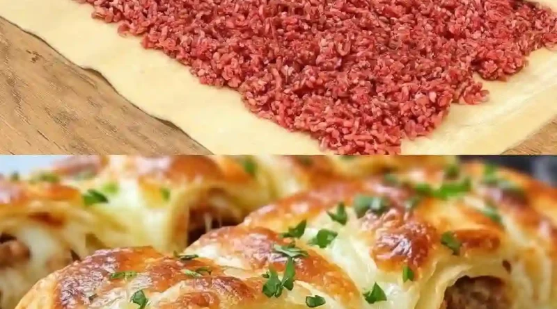 Puff Pastry with Minced Meat and Cheese Recipe