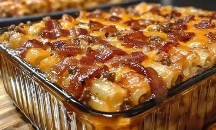 BBQ Bacon Cheeseburger Casserole