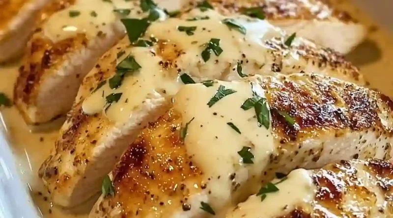 Baked Caesar Chicken with a Creamy Parmesan Sauce