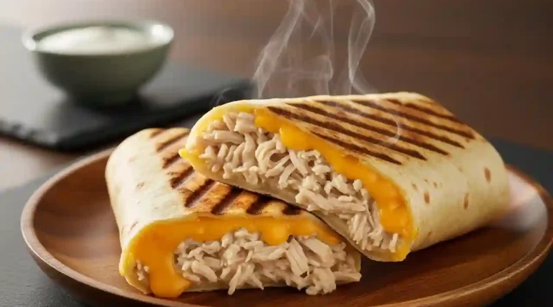 Cheesy Garlic Chicken Wraps