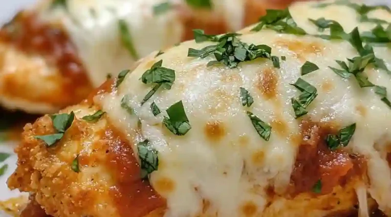 Chicken Parmesan Stuffed with Cream Cheese