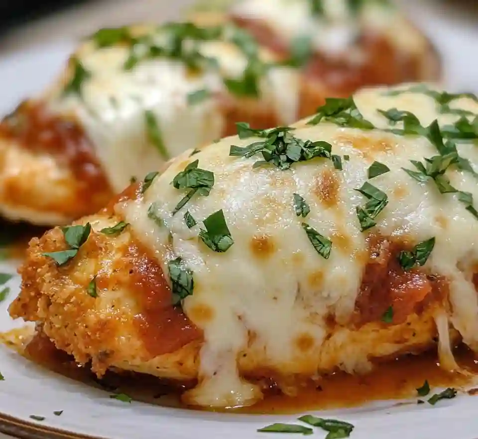 Chicken Parmesan Stuffed with Cream Cheese