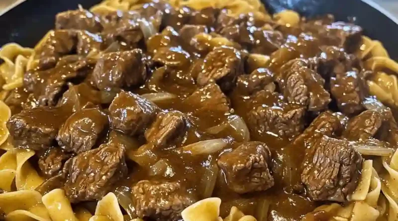 French Onion Beef and Noodles