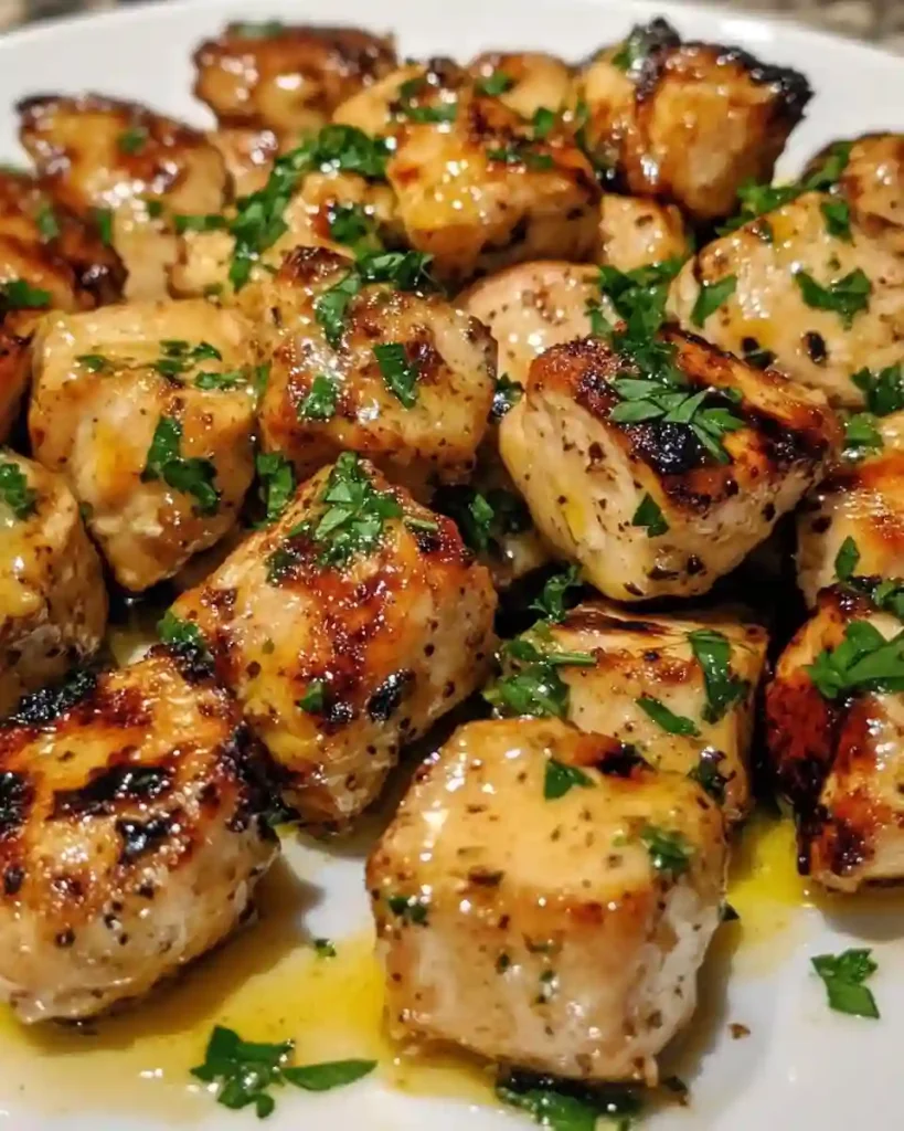 Grilled Chicken Bites with Creamy Garlic Sauce
