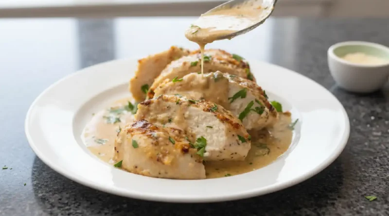 Baked Caesar Chicken with a Creamy Parmesan Sauce