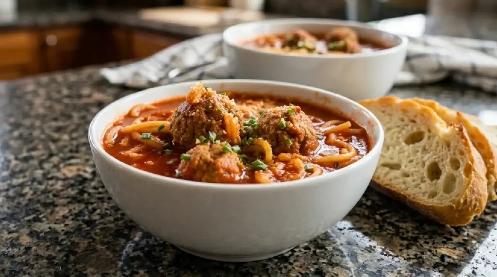 Spaghetti and Meatball Soup