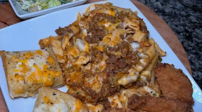 Baked Ziti, Fried Chicken, Caesar Salad & Garlic Bread