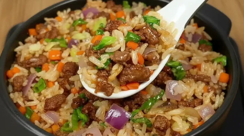 Onion Beef Fried Rice