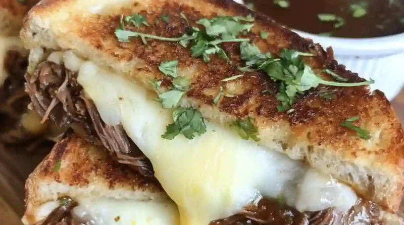 Copycat Disneyland Beef Birria Grilled Cheese Sandwich