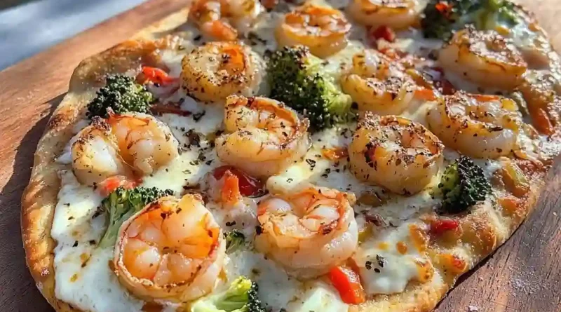 Creamy Cajun Shrimp Flatbread Pizza
