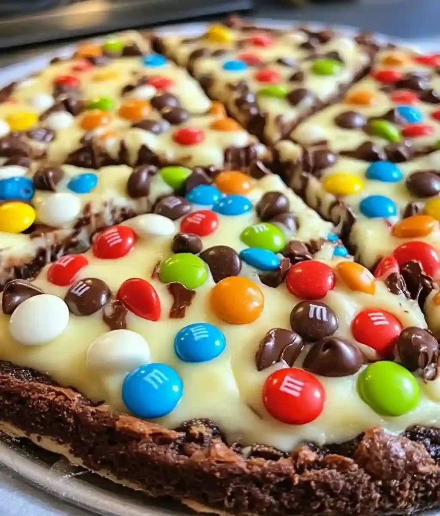 Easy White Chocolate Brownie Pizza