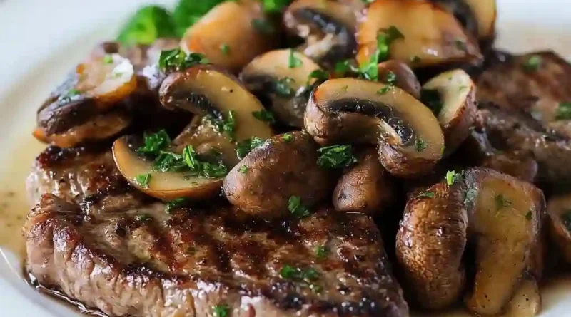 Garlic Mushroom Steak Recipe