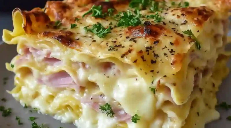 Ham & Cheese Lasagna with Creamy Mornay Sauce