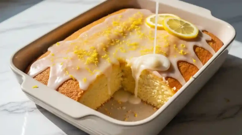 Lemon Cake Recipe with Glaze