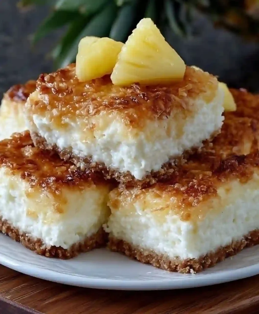 Pineapple Coconut Cheesecake Bars