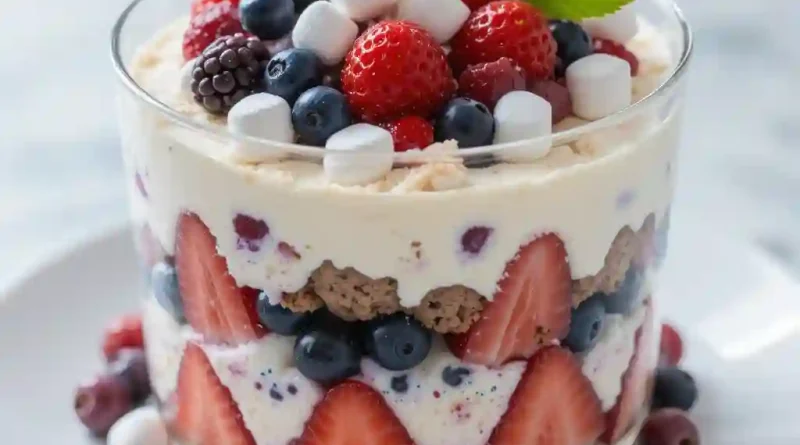 Red White Blue Cheesecake Salad Recipe