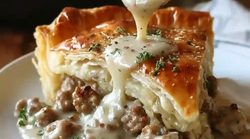 Sausage Gravy Puff Pie