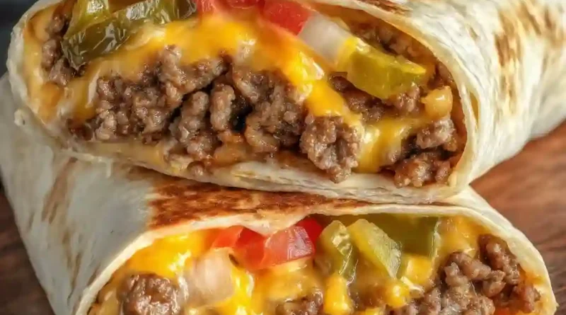 Air Fryer Cheeseburger Wraps