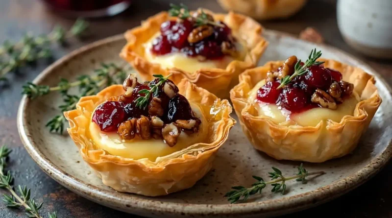 Brie Bites with Cranberry Crunch