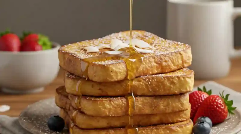 French Toast with Coconut Syrup
