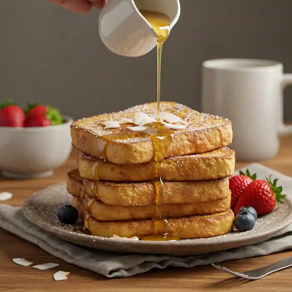 French Toast with Coconut Syrup