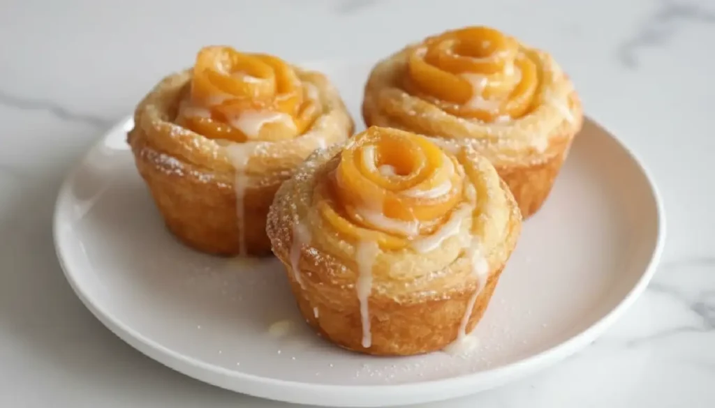 Golden Peach Pie Cruffins