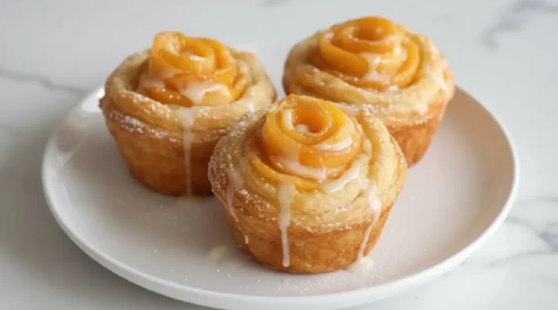 Golden Peach Pie Cruffins