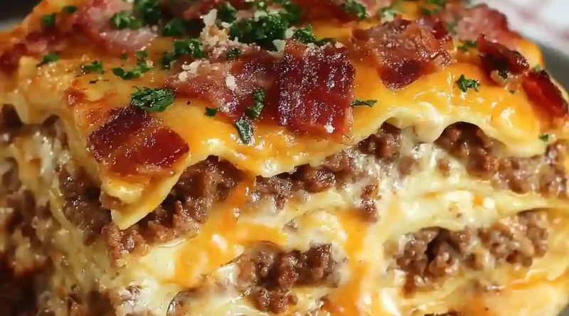 Parmesan Garlic Bacon Lasagna