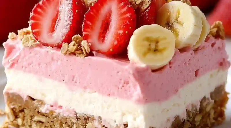 Strawberry Crunch & Banana Bliss Cheesecake