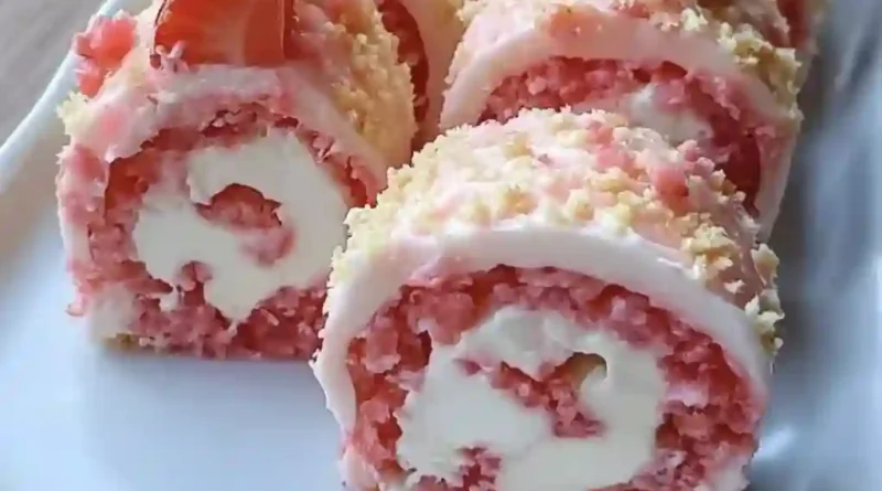 Strawberry Shortcake Cheesecake Rolls