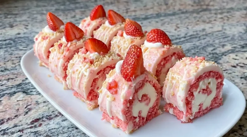 Strawberry Shortcake Cheesecake Rolls